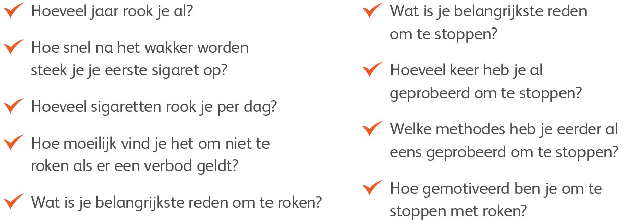 stoppen met roken vragenlijst